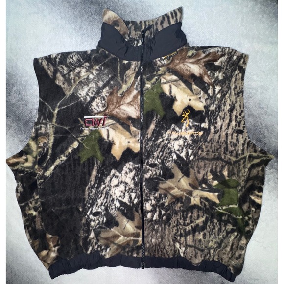 (B3) Browning Mens Camo Fleece Vest XL X-Change System Halliburton CWI 305-731